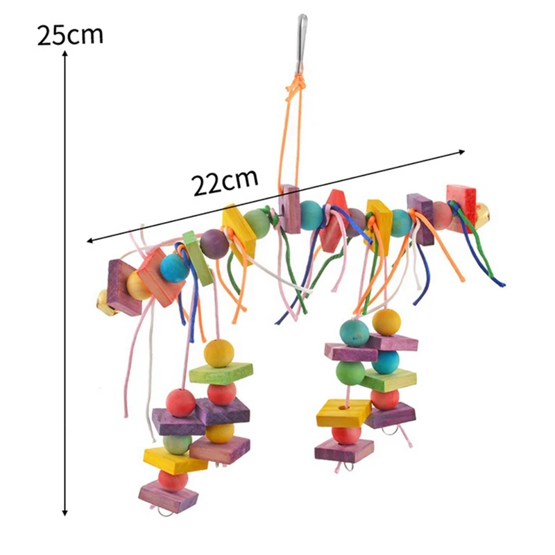 

Игрушка для птиц, красочный деревянный блок, подвесной колокольчик, птица, искусственная игрушка, игрушка для обучения попугаев, птица, заба...