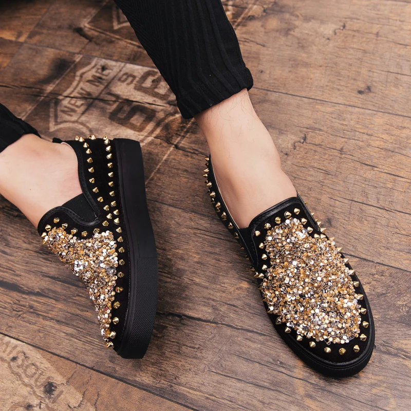 Black White Driving Shoes for Men Slip-on Classic Wearable Handmade Loafers Fashion Rivet Suede Leather Moccasins | Обувь