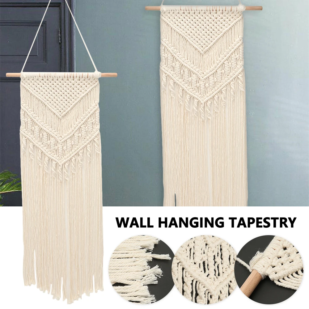 

Macrame Woven Wall Hanging Boho Chic Bohemian Room Geometric Tapestry Art Beautiful Apartment Dorm Room Decoration