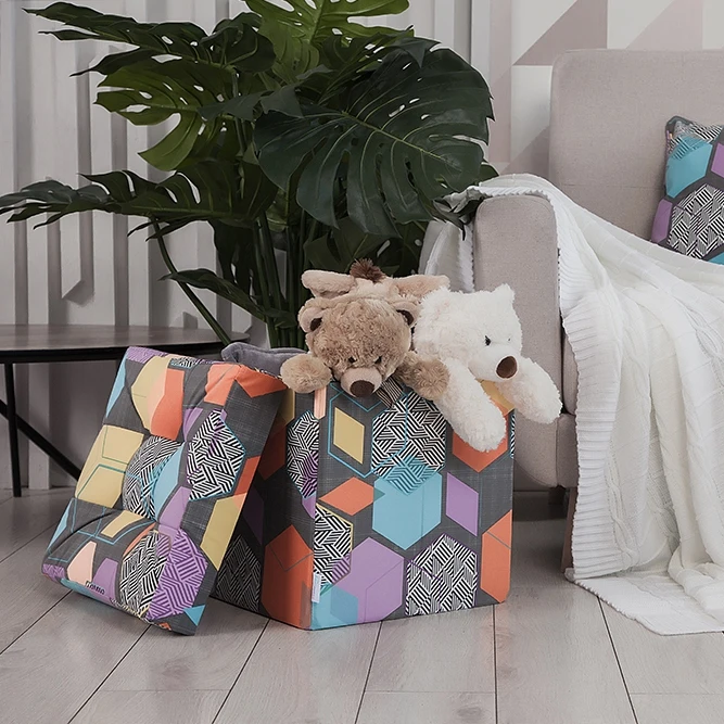 Дели пуф складной для хранения Delicatex многоцветный игрушек в прихожию