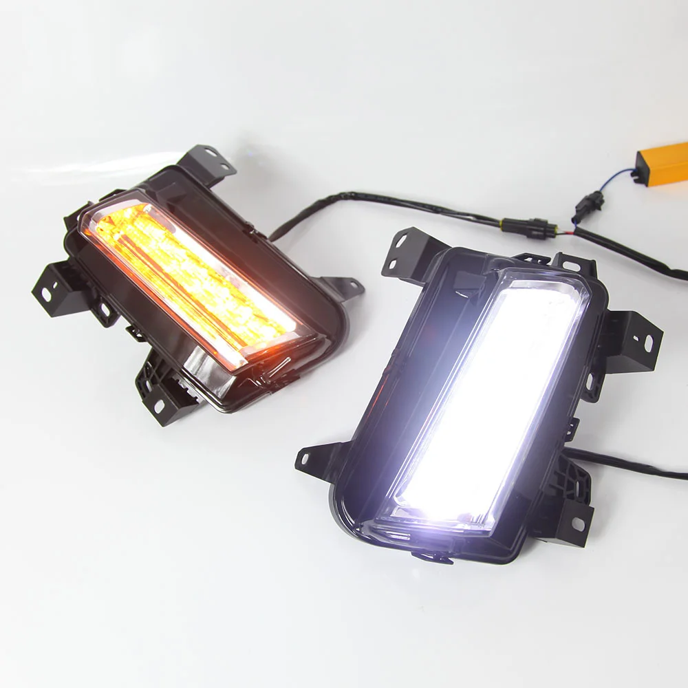 

Osmrk led drl daytime running light for Cadillac XT5 with moving yellow turn signals