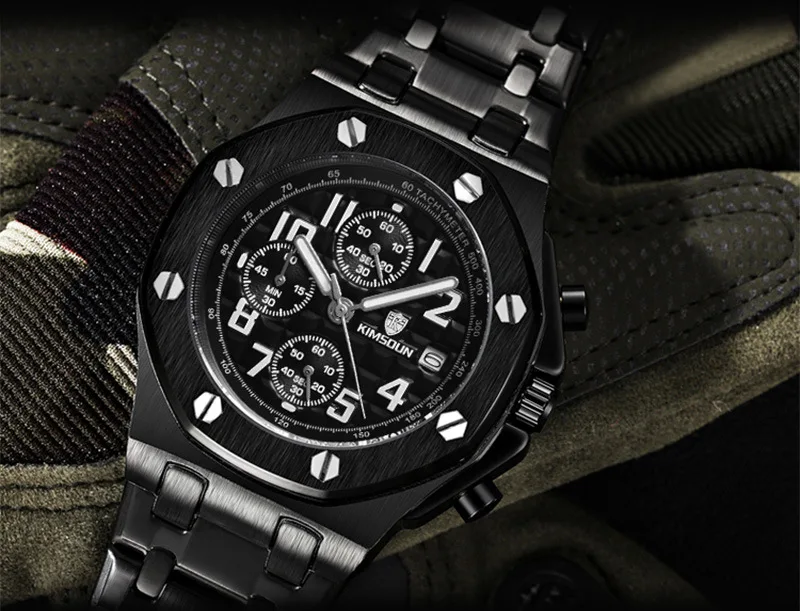 Switzerland Royal Rolexable Japan Miyota Кварц Мужские часы модный стальной ремень три глаза водонепроницаемый спортивный relogio masculino