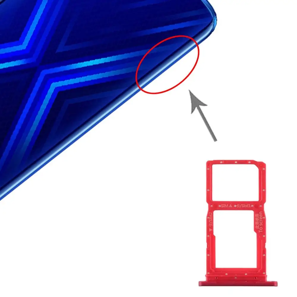 Лоток для SIM карты + лоток карты/лоток Micro SD Huawei Honor 9X смартфона запасная часть
