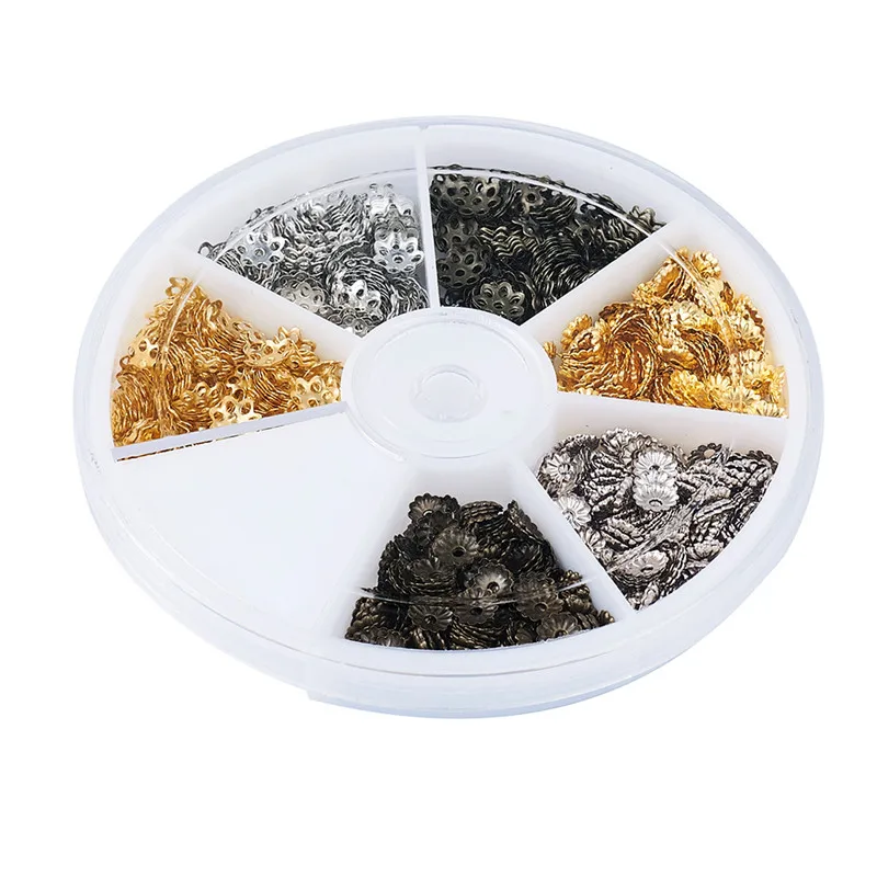 1200 шт./кор. колпачки из железных бусин 3 смешанных цвета 5 ~ 6x1 1 мм для изготовления