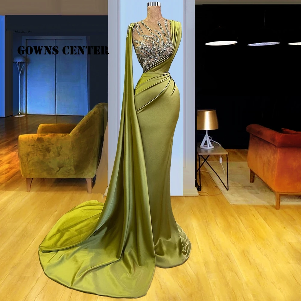 Женские вечерние платья с юбкой-годе, элегантные вечерние платья, официальное праздничное платье с бусинами