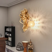 nordic luxury crystal led wall lamp gold luster bedside lamps living room bedroom decoration wall light home art indoor lighting