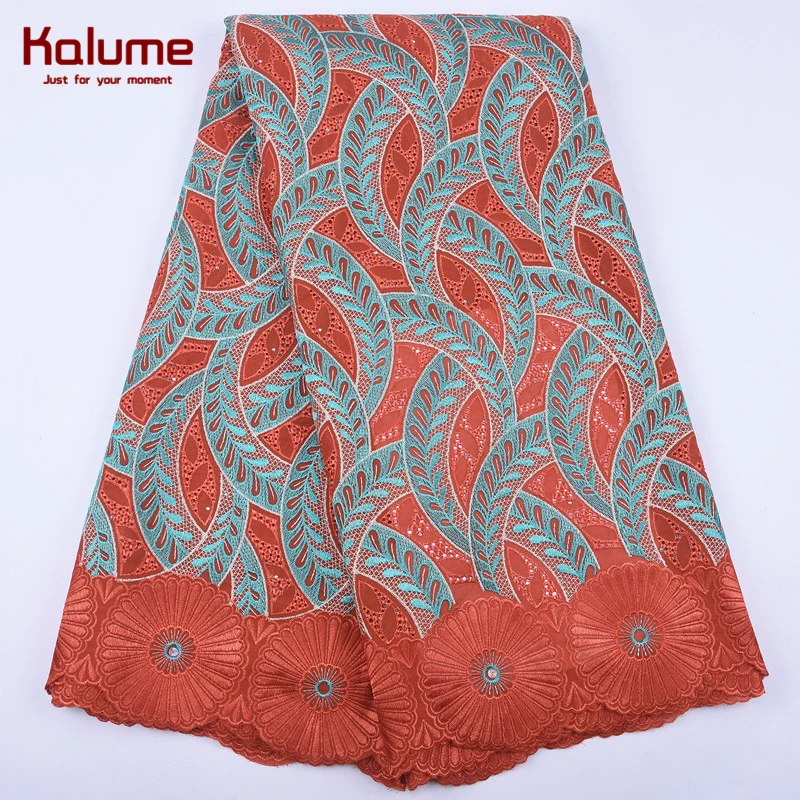 Высококачественная африканская швейцарская хлопковая кружевная ткань Kalume