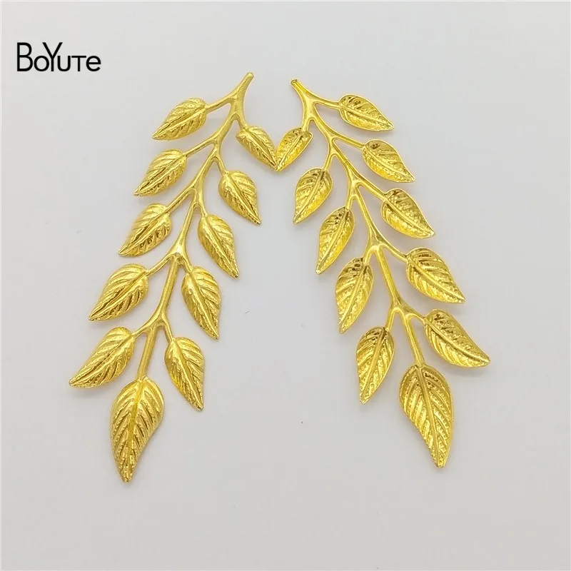 Gold Plated BoYuTe(100 шт./лот) металлическая латунная штамповка 19*64 мм большой лист ювелирные изделия аксессуары Diy ручной работы материалы оптом - Цвет: Gold Plated