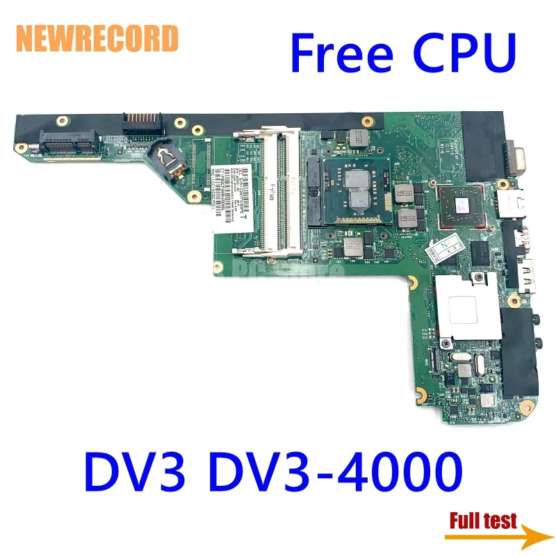 NEWRECORD 628186-001 For HP DV3 DV3-4000 Laptop Motherboard HD5430 Video Card HM55 DDR3 Free CPU Main Board Full Test