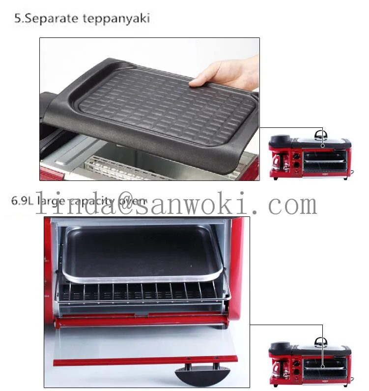 Многофункциональный чайник для завтрака, духовка, бекон, тост, духовка, Кофеварка, 3 в 1, машина, машина для завтрака, печь, жареное яйцо