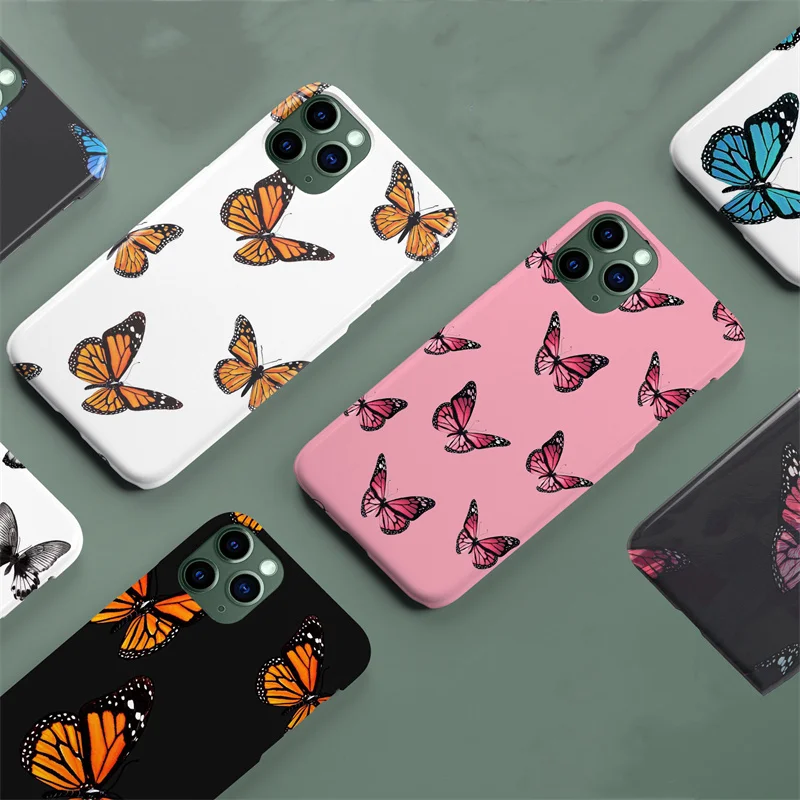 

2021Cartoon Mini Butterfly Phone Case for Phone Case For iPhone 12 11 XS XR X 8 7 6S 6 Plus Pro MAX SE