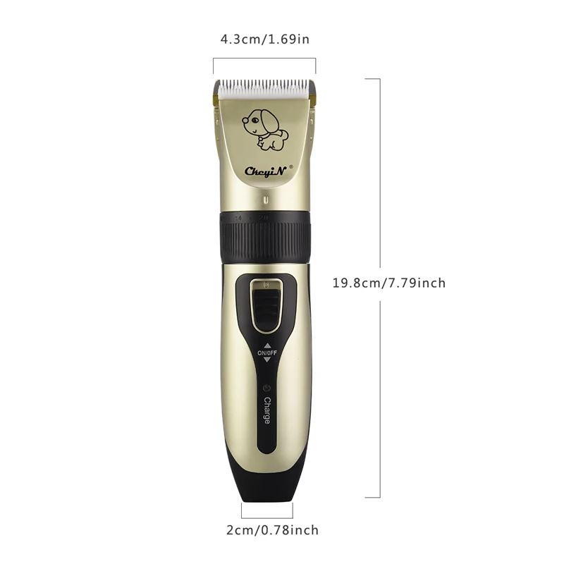 

CkeyiN Electric Hair Trimmer for Pets Professional Hair Clipper for Dogs and Cats USB Rechargeable Design with 4 Limit Combs