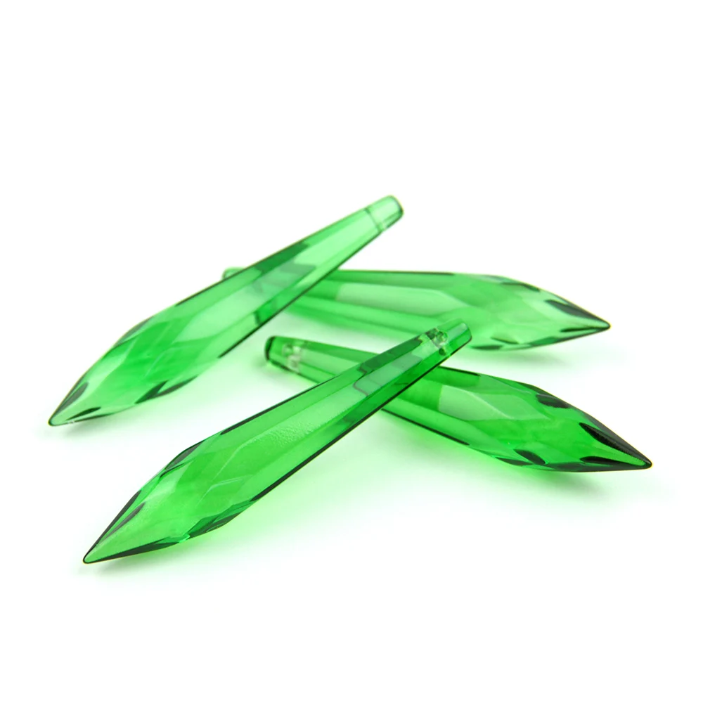 

38mm/63mm/76mm K9 Crystal Chandelier Pendants Prisms Multicolor Cut & Faceted Glass U-Icicle Drops For Cake Topper Decoration