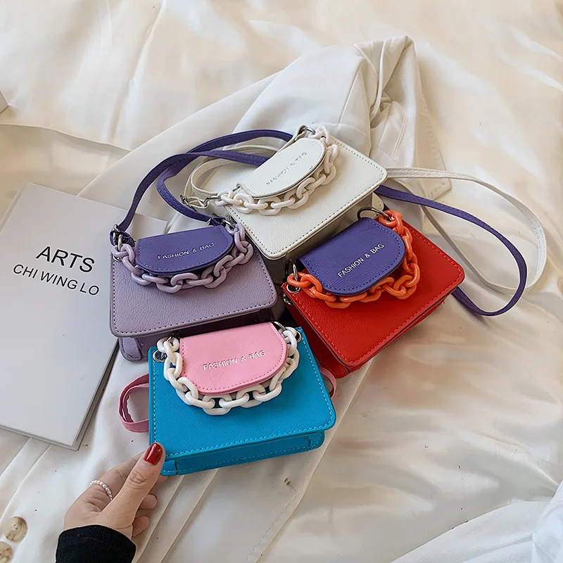 

Summer Mini Bag 2021 New Fashion Messenger Foreign Style Women's Bag Leisure Fashion Chain Portable Small Square Bag