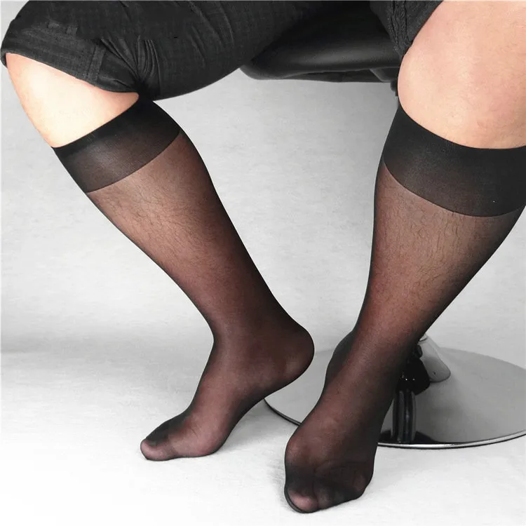 Мужские шелковые носки прозрачные тонкие сексуальные мягкие мужские формальные