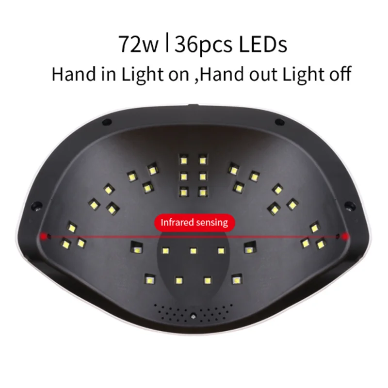

SUN T2 Smart Sensor Nail Lamp 72W High Power Painless Mode 36Pcs Uv/led Dual Light Source Phototherapy Lamp
