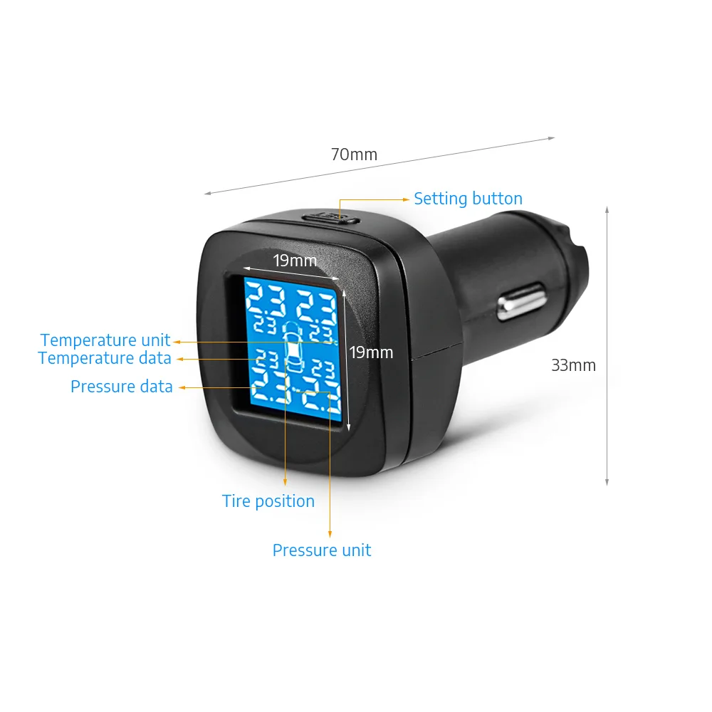 Автомобильная система контроля давления в шинах прикуриватель автомобильная TPMS