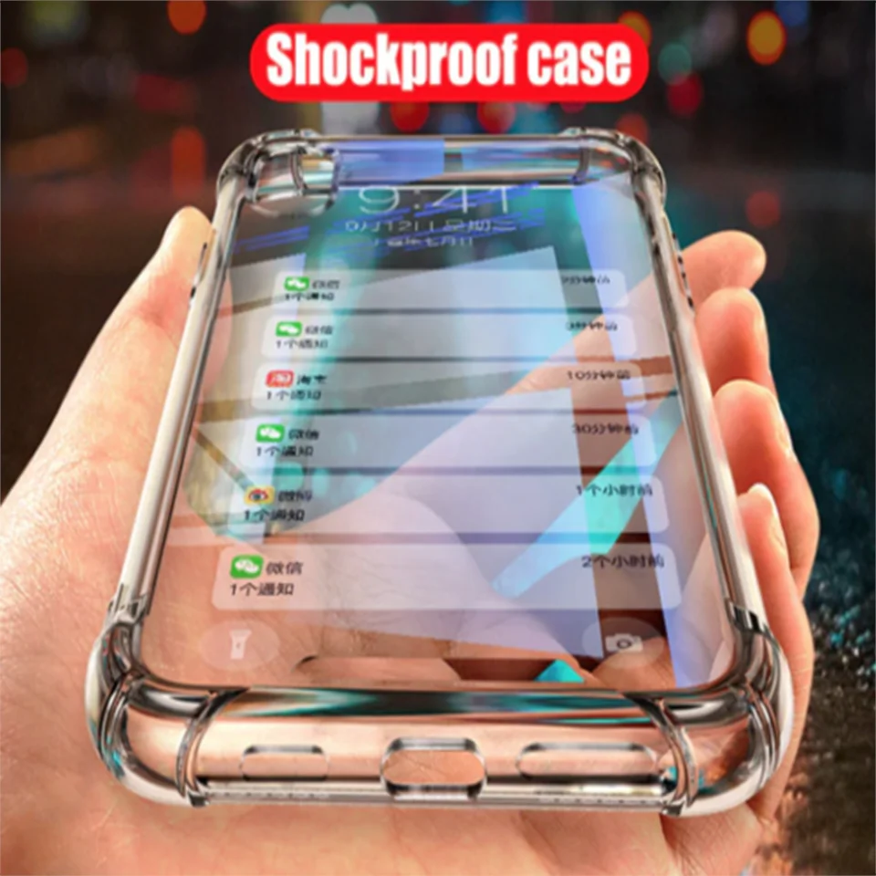 Ультратонкий Ударопрочный Мягкий ТПУ силиконовый прозрачный чехол для телефона