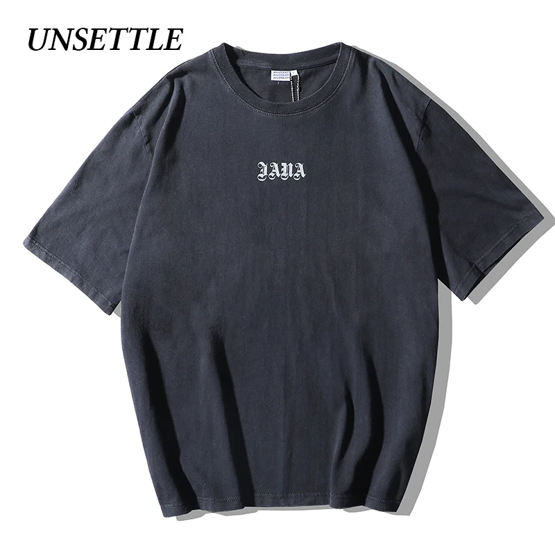 UNSETTLE 2020SS Harajuku Мужская/женская футболка с принтом старого Wash летняя уличная