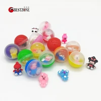 100 pcspack diameter 32 mm half transparent plastic capsule toys different figures mini dolls for vending machine