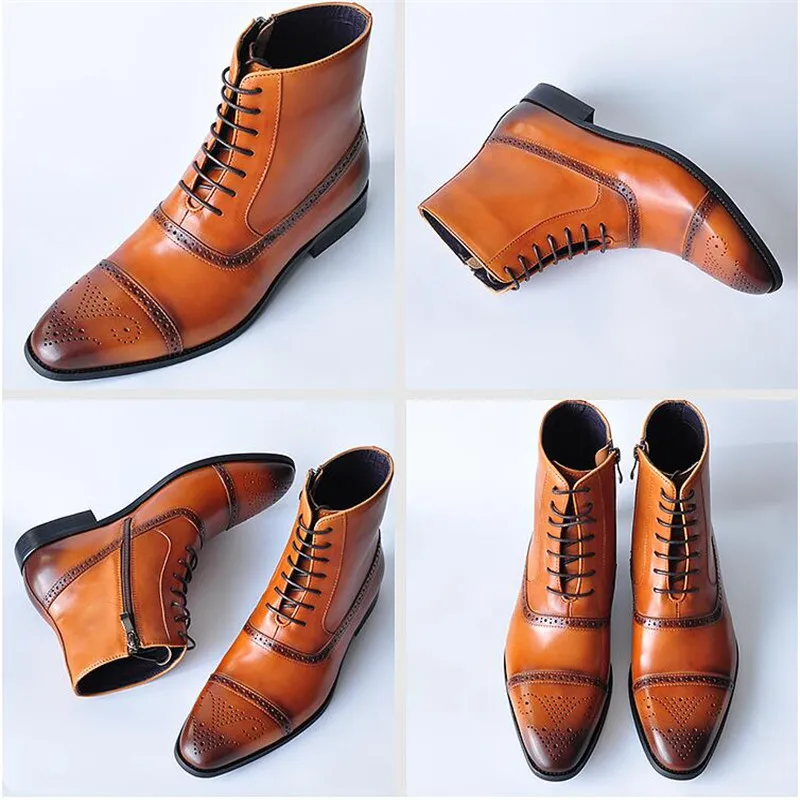 Демисезонные мужские ботинки до щиколотки Мужские классические с острым носком