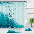 Занавеска для душа Dreamy в форме капли воды для декора ванной комнаты, водонепроницаемая занавеска для ванной из полиэстера, прочный нескользящий коврик, моющийся