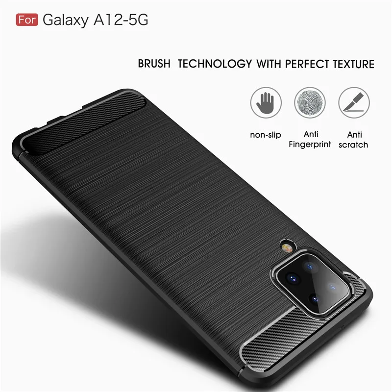 soft carbon fiber case for samsung galaxy a12 case a42 a10 cover housings protective phone case for samsung galaxy a12 5g funda free global shipping