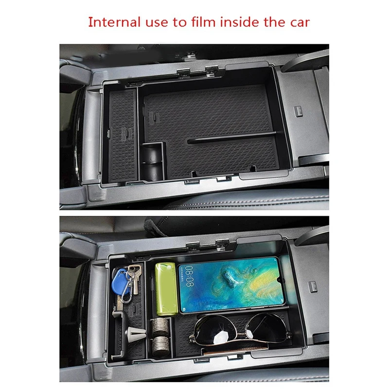 

Car Central Interior Armrest Storage Box Fit for Mazda 3 Axela 2020 Black