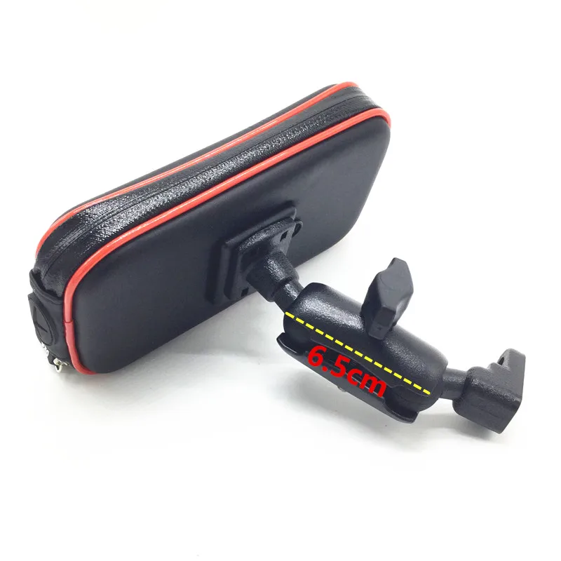 Waterproof Zipper Case with 1 inch Ball+ 6.5 cm Double Socket Arm for 1-Inch Ball Bases + Rear Mirror Mount Smart Phones | Электроника