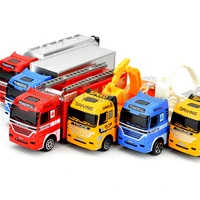 164 sliding alloy car truck engineering vehicles fire truck model educational toys for children baby boys christmas gift