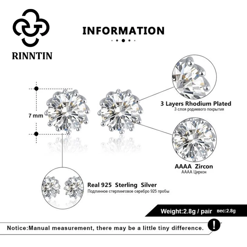 Женские серьги гвоздики из серебра 925 пробы с фианитом|Серьги-гвоздики| |