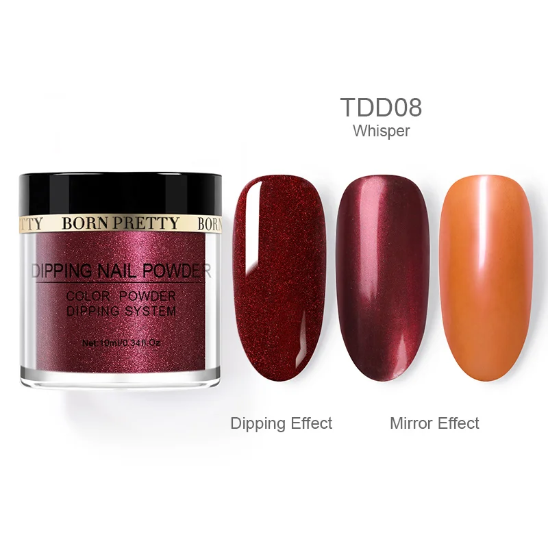 TDD08 BORN PRETTY 10 мл блеск погружающийся порошок для ногтей Дизайн ногтей градиент французский Dip лак для ногтей без УФ-лампы для лечения ногтей украшения - Цвет: TDD08