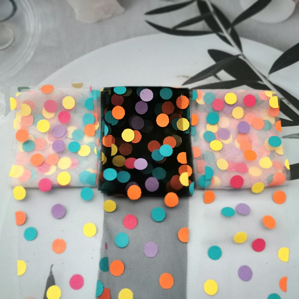 

6cm 5yards Spotted Yarn Fabric Tulle Soft Mesh DIY Craft Headband Gift Wrapping Party Event Decoration Supplies