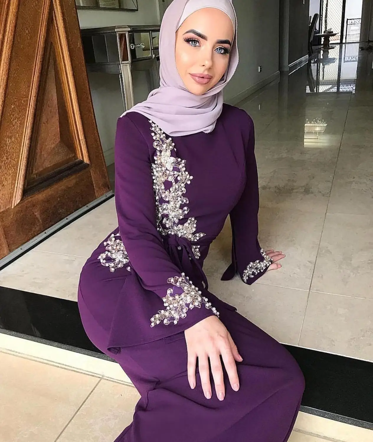 Eid Abaya Дубай Турция мусульманское хиджаб платье кафтан Caftan марокканская одежда