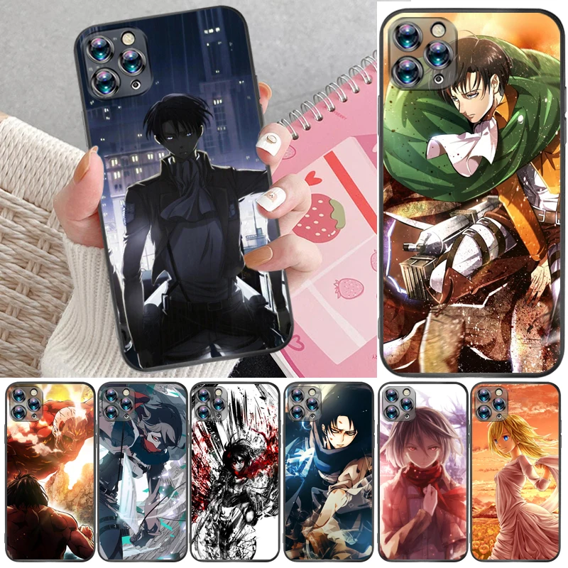 

Attack On Titan Armin Arlert Levi Eren Jager Mikasa Ackerman Phone Case For iPhone 12 Pro Max SE 2020 Mini Cases Carcasa