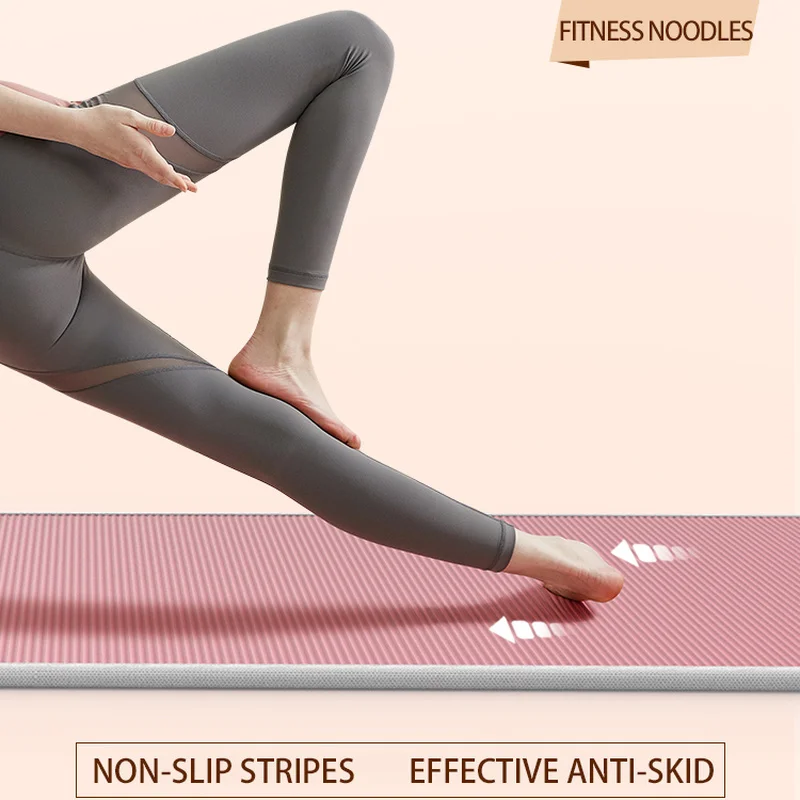 Коврик для йоги толщиной 10/15 мм нескользящий матовый спортивный