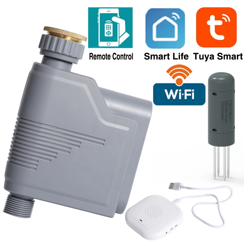 

Таймер орошения Tuya для умного дома, Wi-Fi датчик влажности почвы, садовая система управления поливом