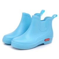 aleaflling rain rubber boots for women low cut ankle flat heel solid color flat heel winter women 2021 non slip rainboots