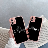 horse pony horse heartbeat phone case pink matte transparent for iphone 7 8 x xs xr 11 12 pro plus max mini clear funda
