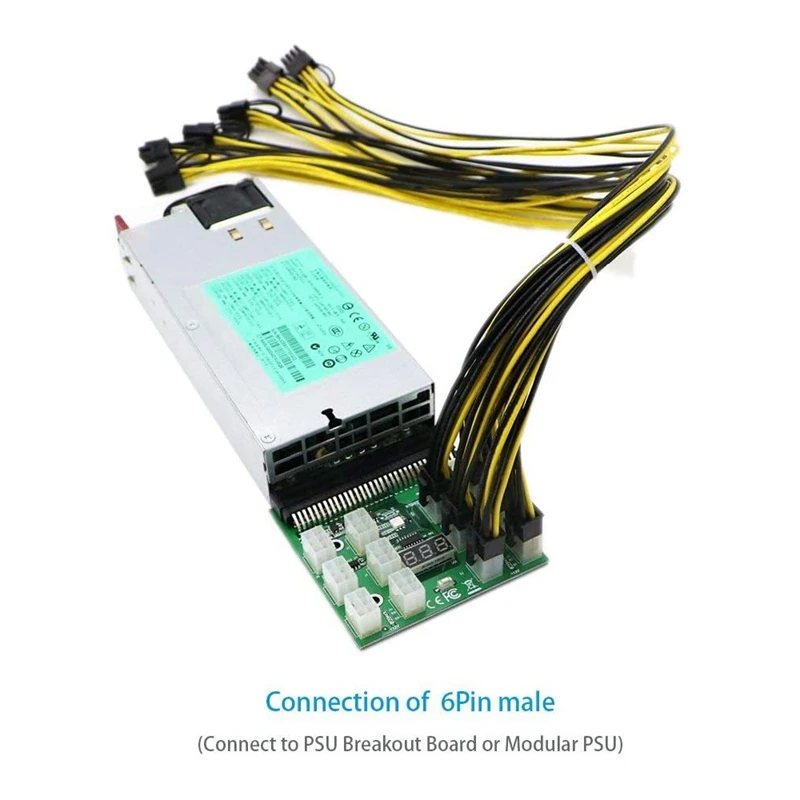 

8Pcs 6 Pin PCI-E to 8 Pin (6+2) PCI-E (Male to Male) GPU Power Cable for HP Server Breakout Board Graphic Cards Mining