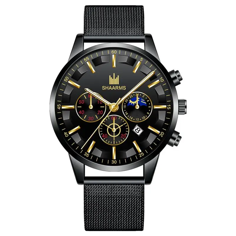 Sharms часы мужские водонепроницаемые повседневные Роскошные брендовые кварцевые