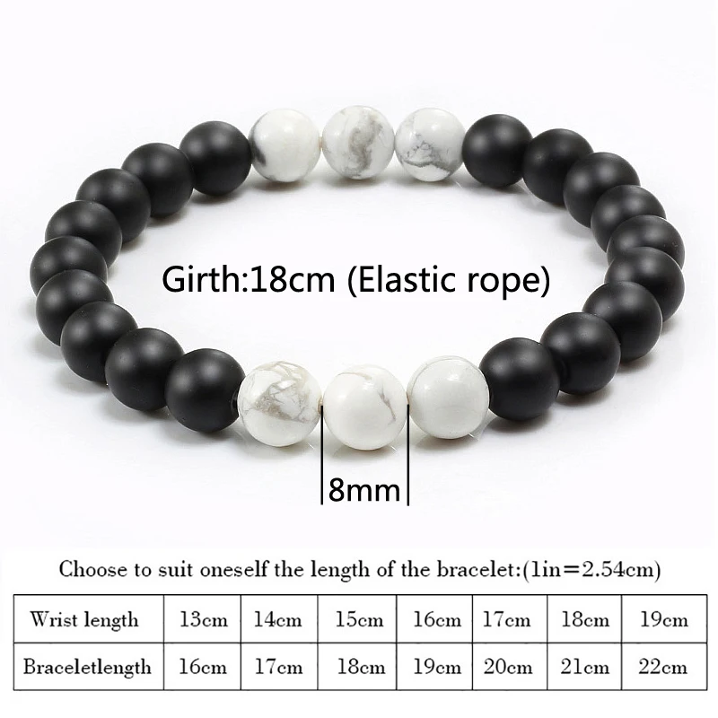 Модный черный браслет из белого бисера Homme натуральный Лава тигровый глаз камень