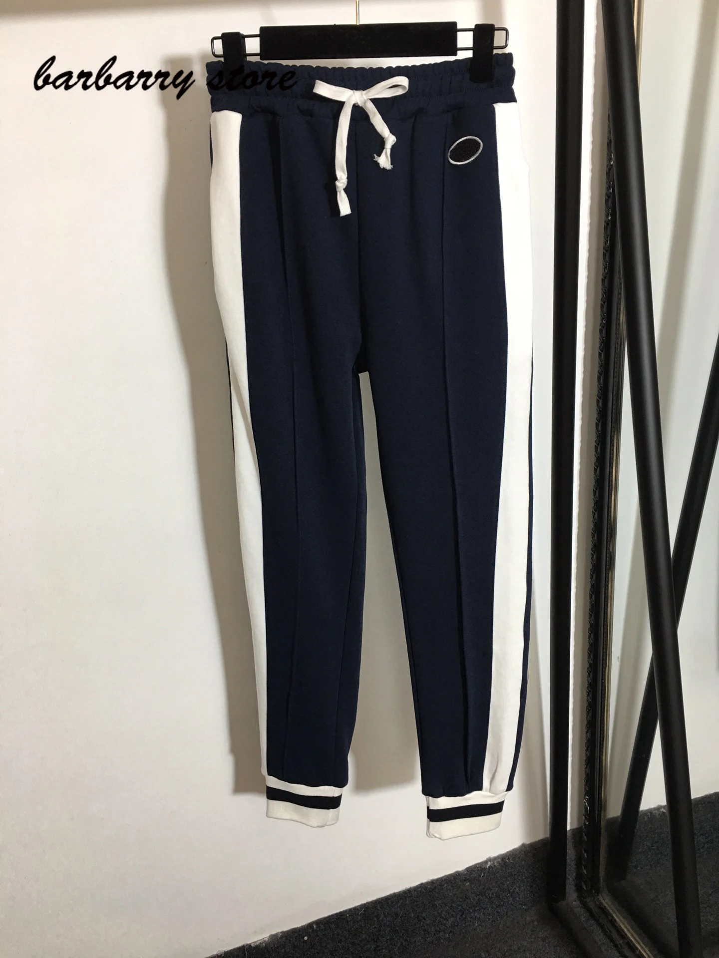 2021 high quality fashion color matching women's two piece simple stand neck zipper coat + high waist casual pants sports suit