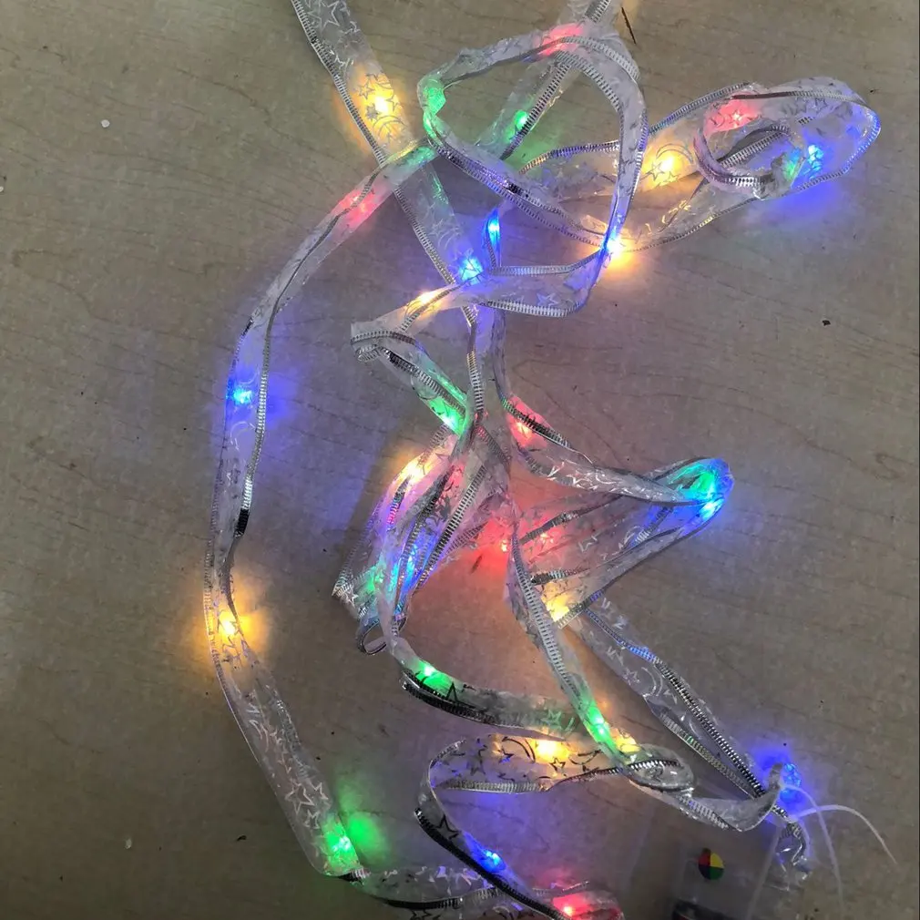 4 м Красочный светодиодный оконный занавес с лентой гирлянда бант сказочные огни