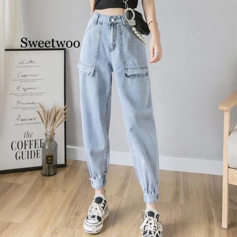 

Woman Jeans High Waist Clothes Wide Leg Denim Clothing Streetwear Vintage Quality 2020 Fashion Harajuku loose Straight Pants