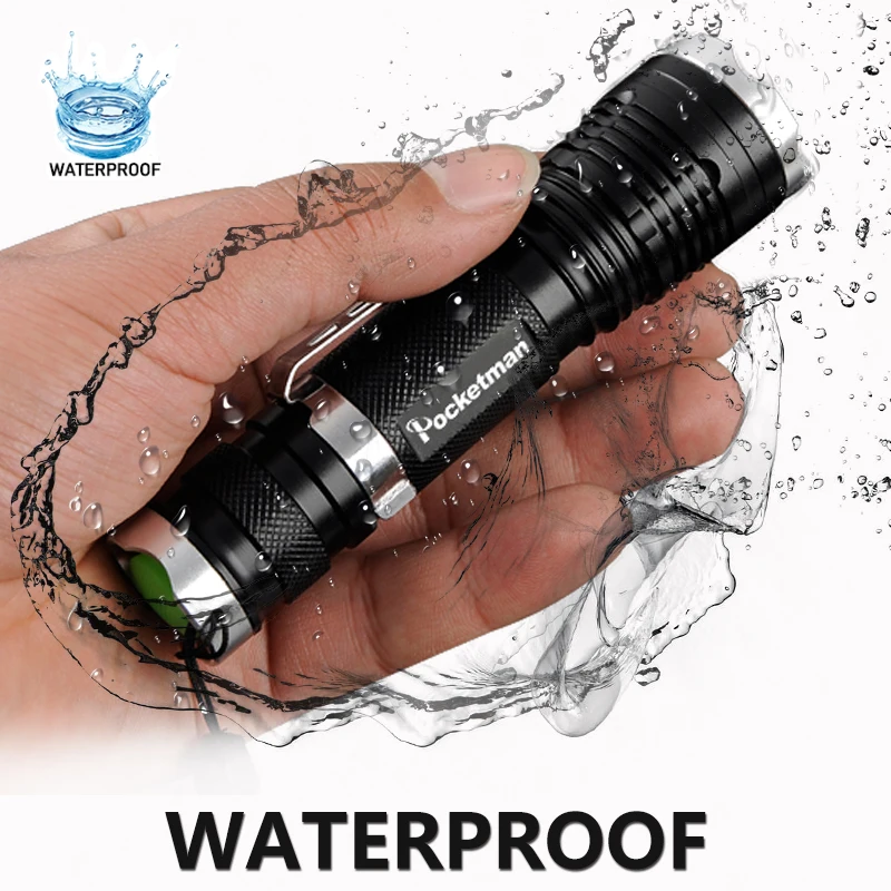Super Bright Waterproof Most Powerful XML-T6 LED Flashlight Zoomable 5 modes torch 18650 Belt Clip Lantern z90 for outdoor FS | Освещение