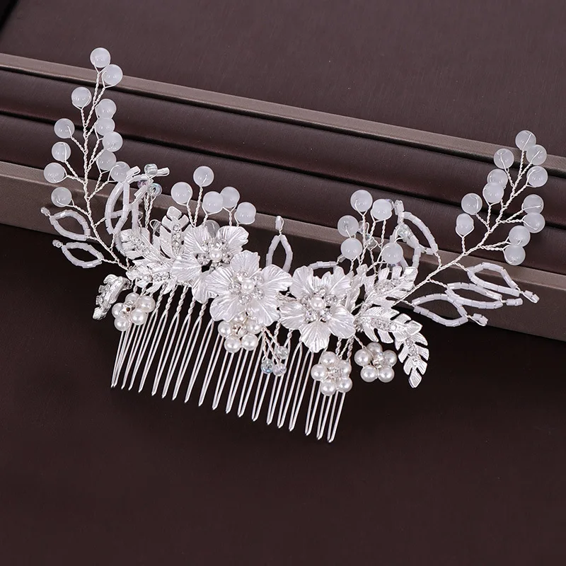 

Bridal Jewelry Crystal Flower Hair Comb Inserting Comb Weaving Leaf Bridal Headdress Hair Accessories Accessories