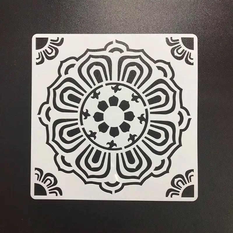 

12/24pcs Mandala Stencils DIY Drawing Template Wall Painting for Tile Rock Decor 87HD