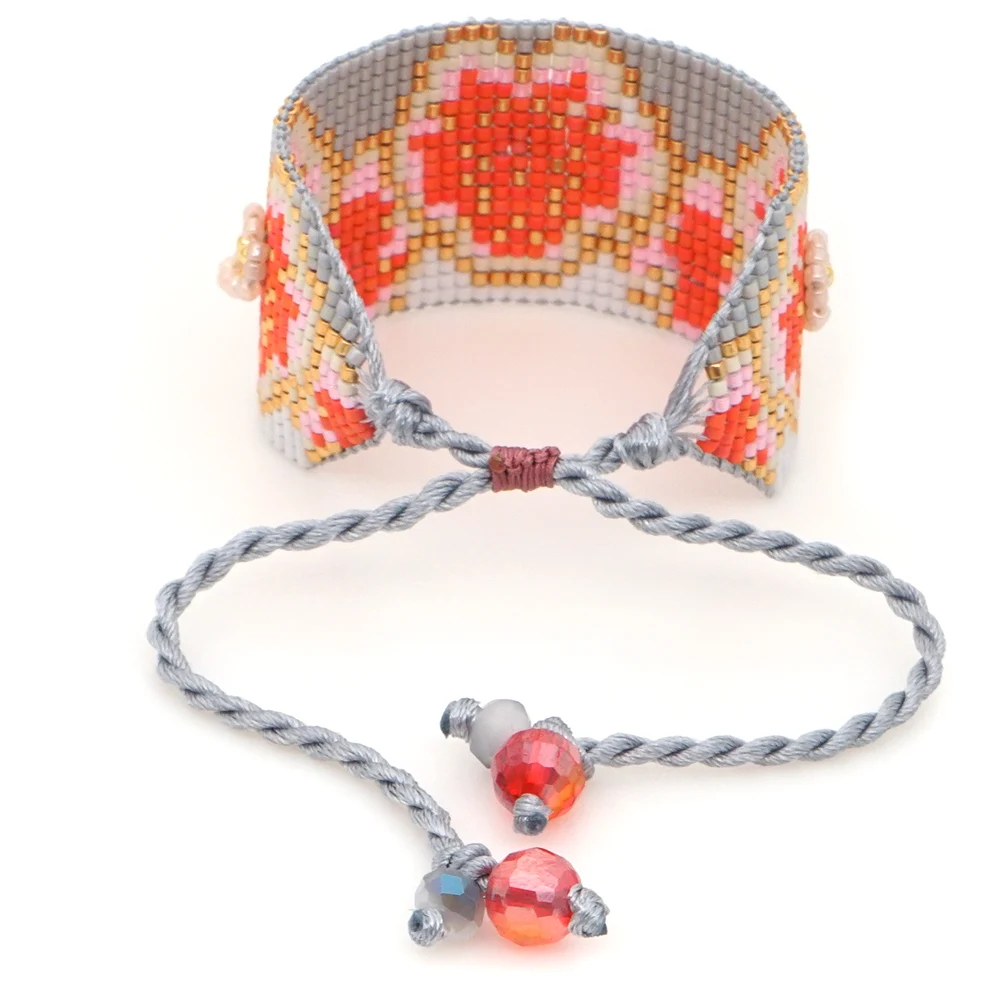Go2boho MIYUKI браслет, ювелирные изделия в виде цветка, женские браслеты, женские браслеты,, браслеты на манжетах, ручной работы, тканые, богемные, модные, летние, морские