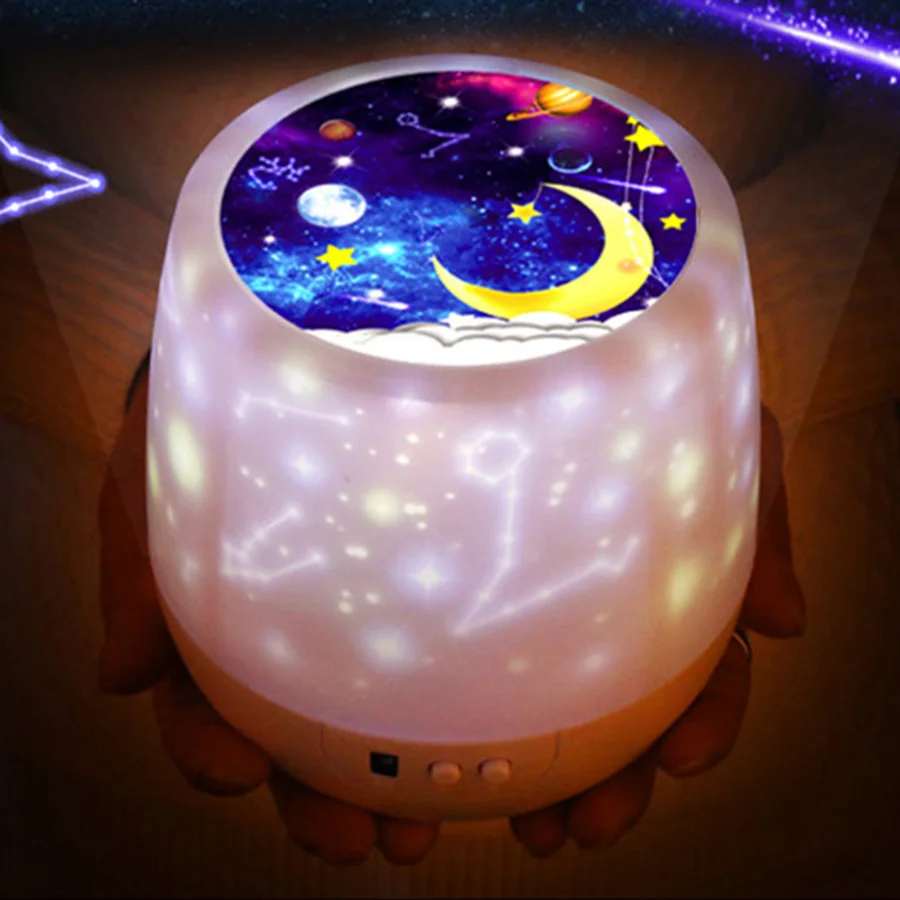 

Colorful Starry Sky Projector Night Light Rotation Starry Moon Night Lamp USB Charging For Birthday Gift Romantic Baby Children